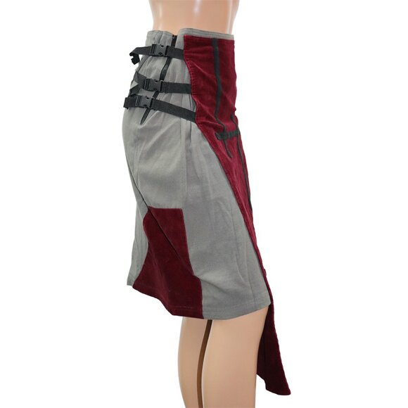 Edgy Avant Garde Y2K Pygmees Hi Low Skirt Side Buckles M - Picture 3 of 5